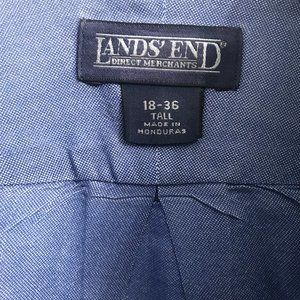 Lands' End  Mens Shirt size 18/ 36 TALL 60 % cotton  40% polyester
